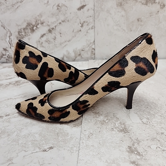 Boden Shoes - Boden Spain Leather Calf Hair Leopard Cheetah Print Pumps Heels Women's 38  7.5